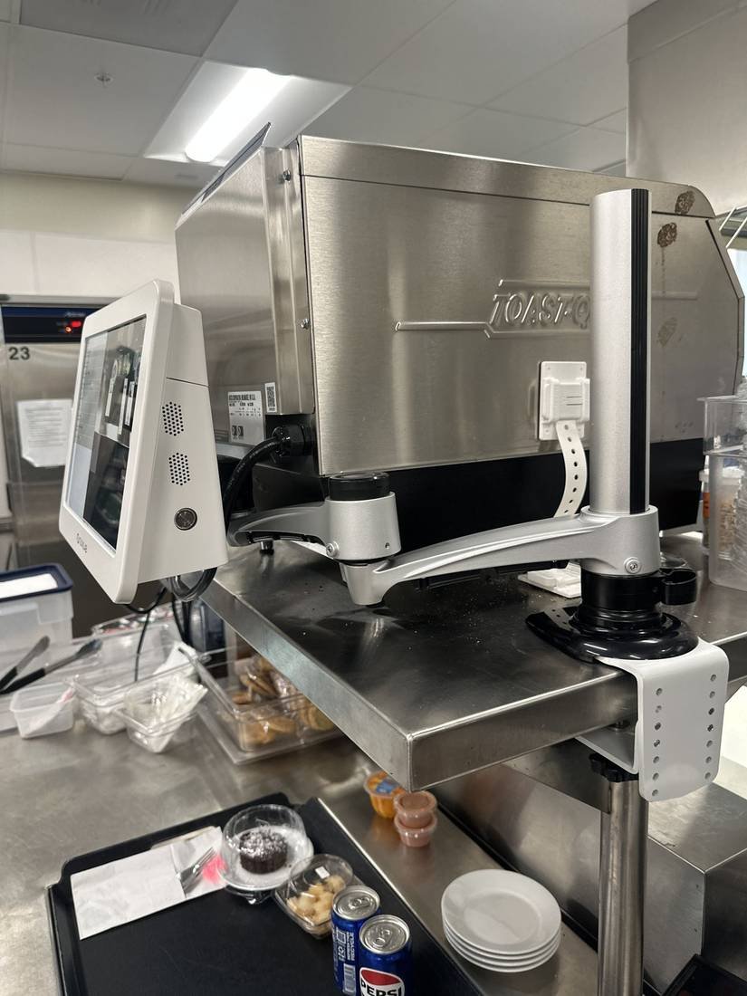 POS terminal and equipment installed in a commercial kitchen