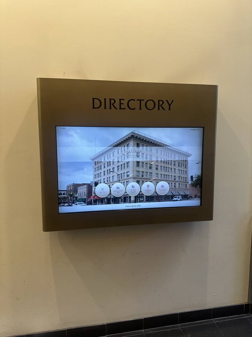 Wall-mounted building directory display